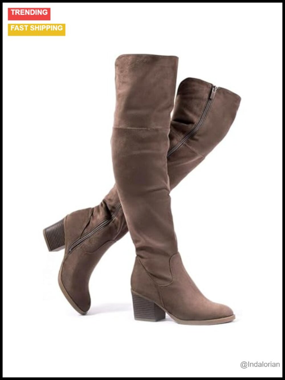 Women's Thigh High Boots Stacked Block Heel Over the Knee